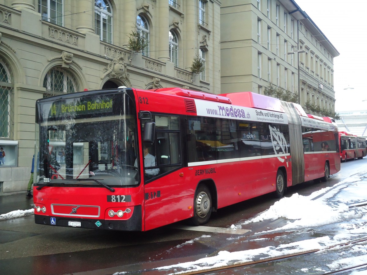 (131'165) - Bernmobil, Bern - Nr. 812/BE 612'812 - Volvo am 29. November 2010 beim Bahnhof Bern