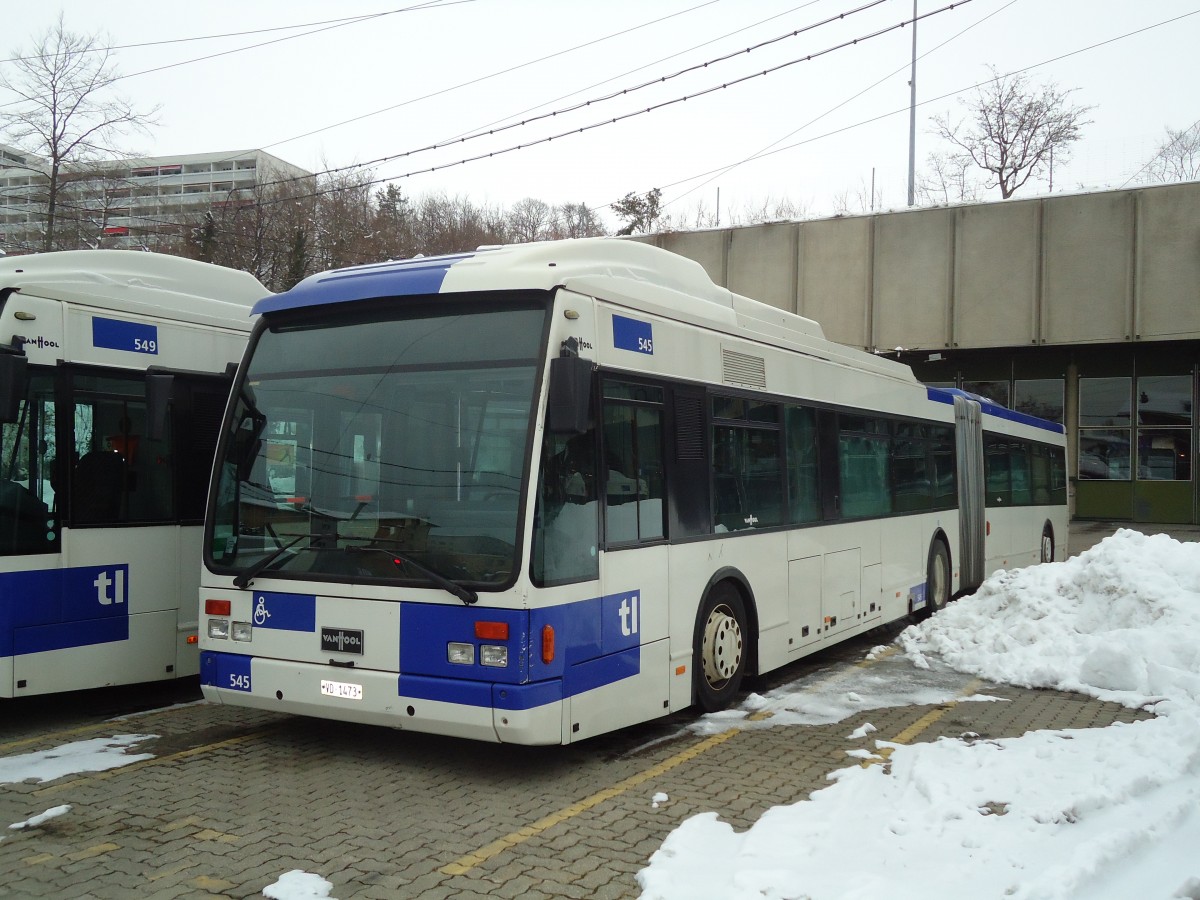 (131'217) - TL Lausanne - Nr. 545/VD 1473 - Van Hool am 5. Dezember 2010 in Lausanne, Dpt Borde