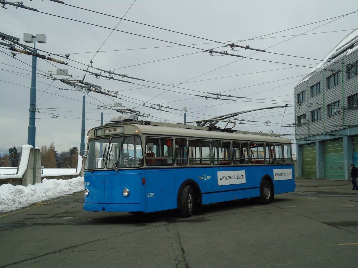 (131'251) - TL Lausanne (Rtrobus) - Nr. 656 - FBW/Eggli Trolleybus am 5. Dezember 2010 in Lausanne, Dpt Prlaz