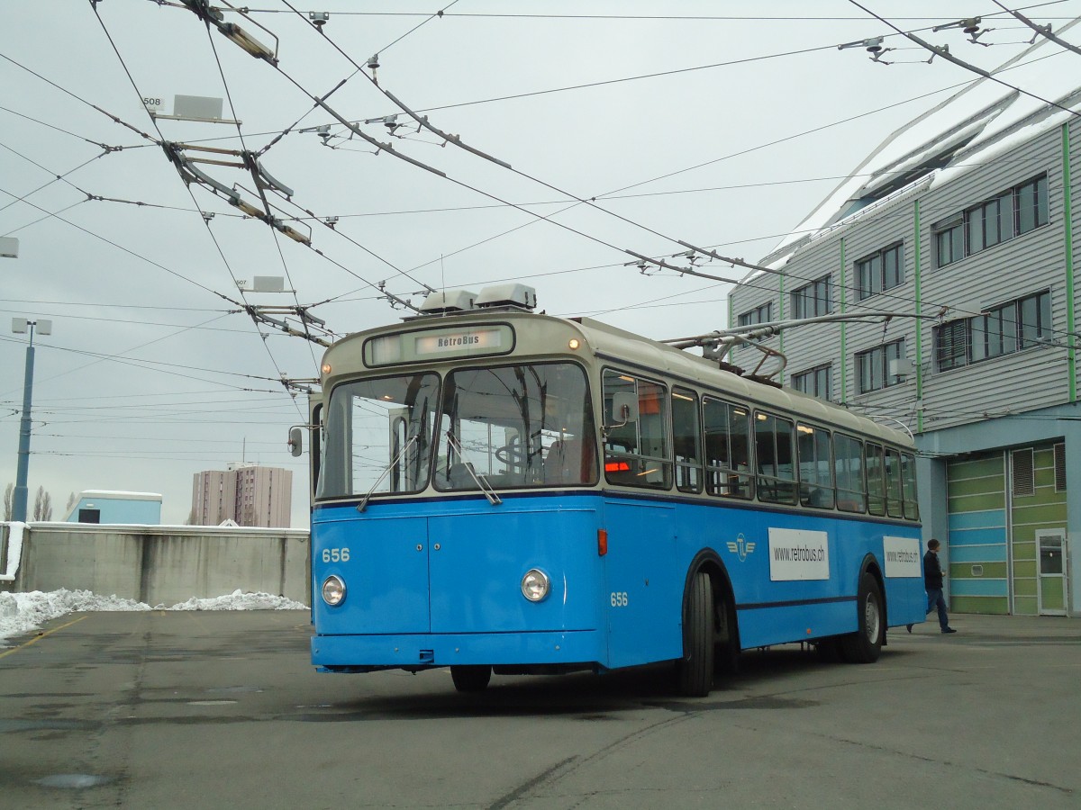 (131'252) - TL Lausanne (Rtrobus) - Nr. 656 - FBW/Eggli Trolleybus am 5. Dezember 2010 in Lausanne, Dpt Prlaz