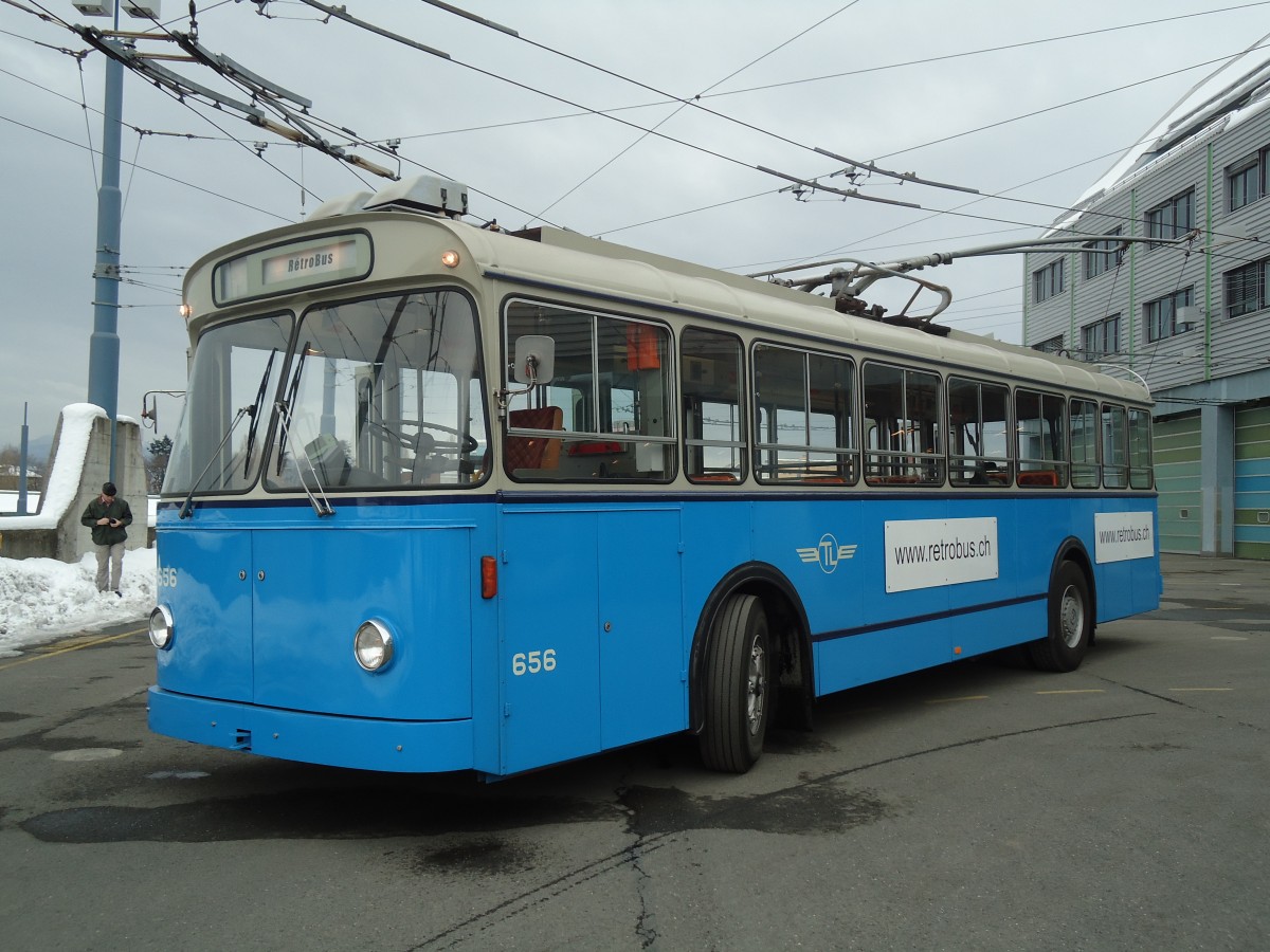 (131'261) - TL Lausanne (Rtrobus) - Nr. 656 - FBW/Eggli Trolleybus am 5. Dezember 2010 in Lausanne, Dpt Prlaz