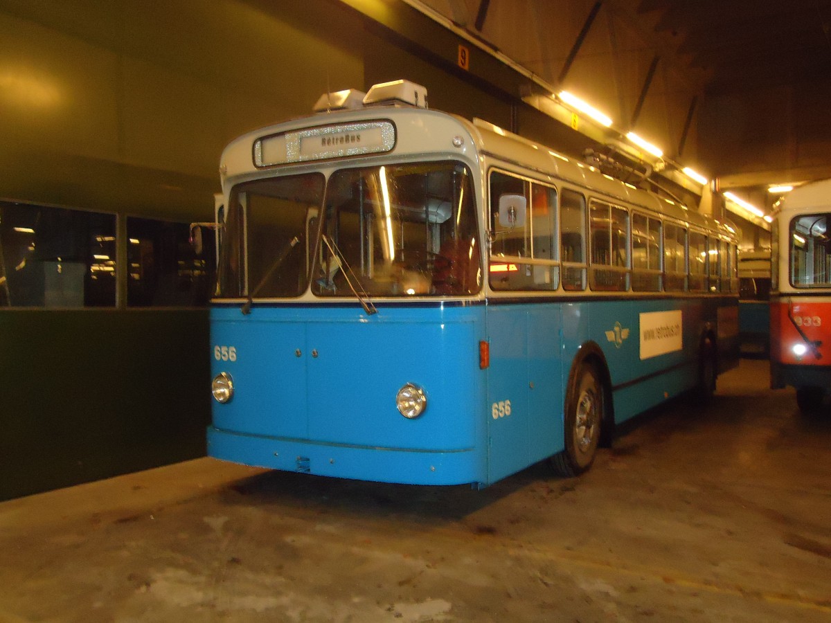 (131'288) - TL Lausanne (Rtrobus) - Nr. 656 - FBW/Eggli Trolleybus am 5. Dezember 2010 in Lausanne, Dpt Borde