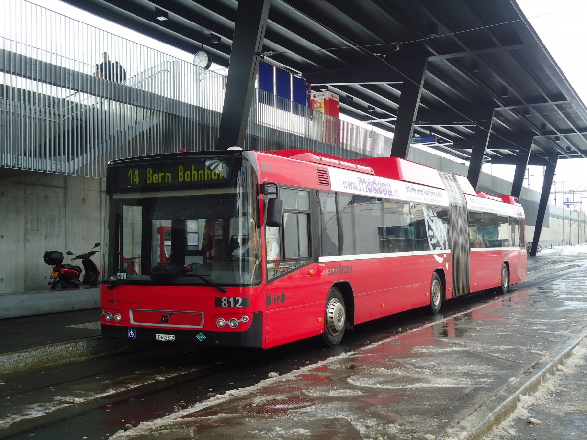 (131'298) - Bernmobil, Bern - Nr. 812/BE 612'812 - Volvo am 7. Dezember 2010 beim Bahnhof Bern Brnnen