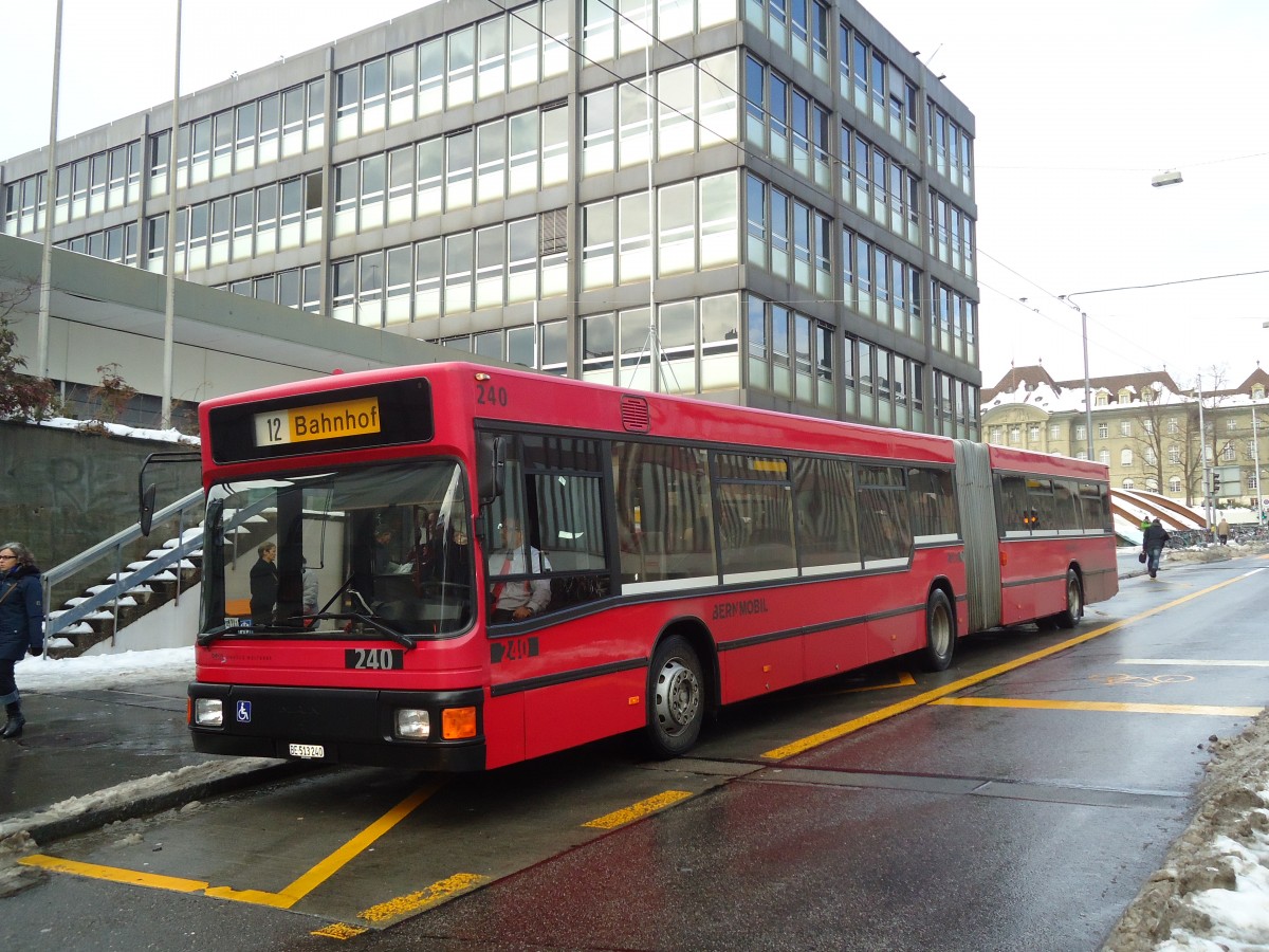 (131'333) - Bernmobil, Bern - Nr. 240/BE 513'240 - MAN am 7. Dezembr 2010 in Bern, Schanzenstrasse 