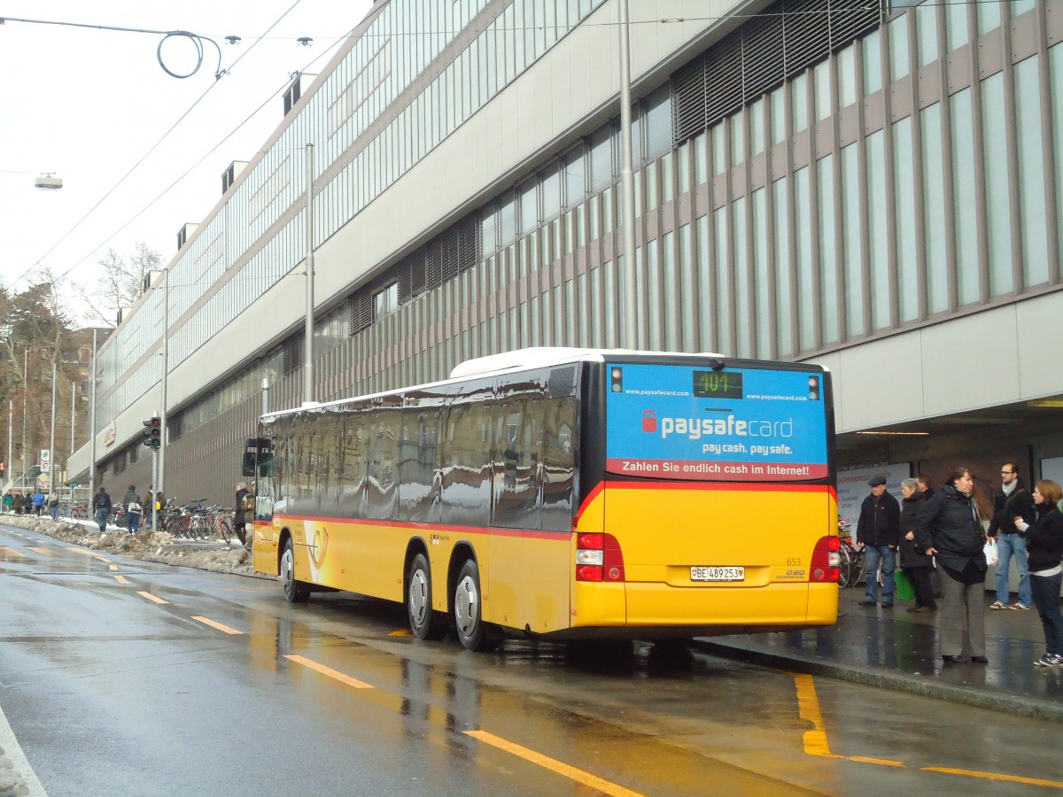 (131'334) - PostAuto Bern - Nr. 653/BE 489'253 - MAN am 7. Dezember 2010 in Bern, Schanzenstrasse