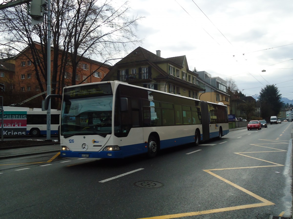 (131'473) - VBL Luzern - Nr. 126/LU 15'073 - Mercedes am 8. Dezember 2010 in Luzern, Maihof