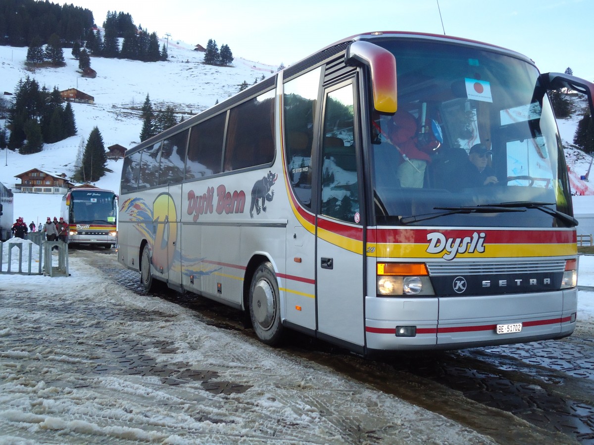 (132'172) - Dysli, Bern - Nr. 29/BE 51'702 - Setra (ex Balmer, Wilderswil) am 8. Januar 2011 in Adelboden, Weltcup