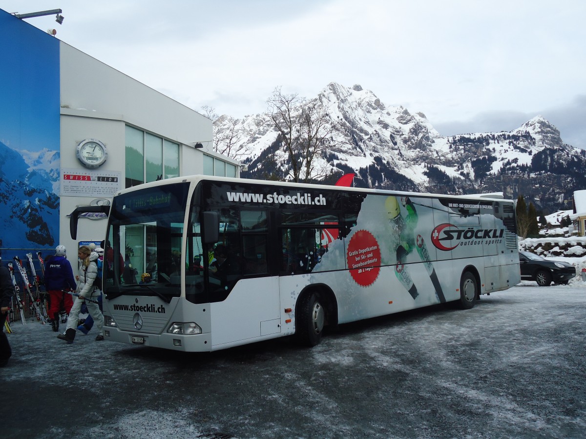 (132'321) - EAB Engelberg - Nr. 1/OW 10'195 - Mercedes (ex TC La Chaux-de-Fonds Nr. 214) am 2. Januar 2012 in Engelberg, Titlisbahnen