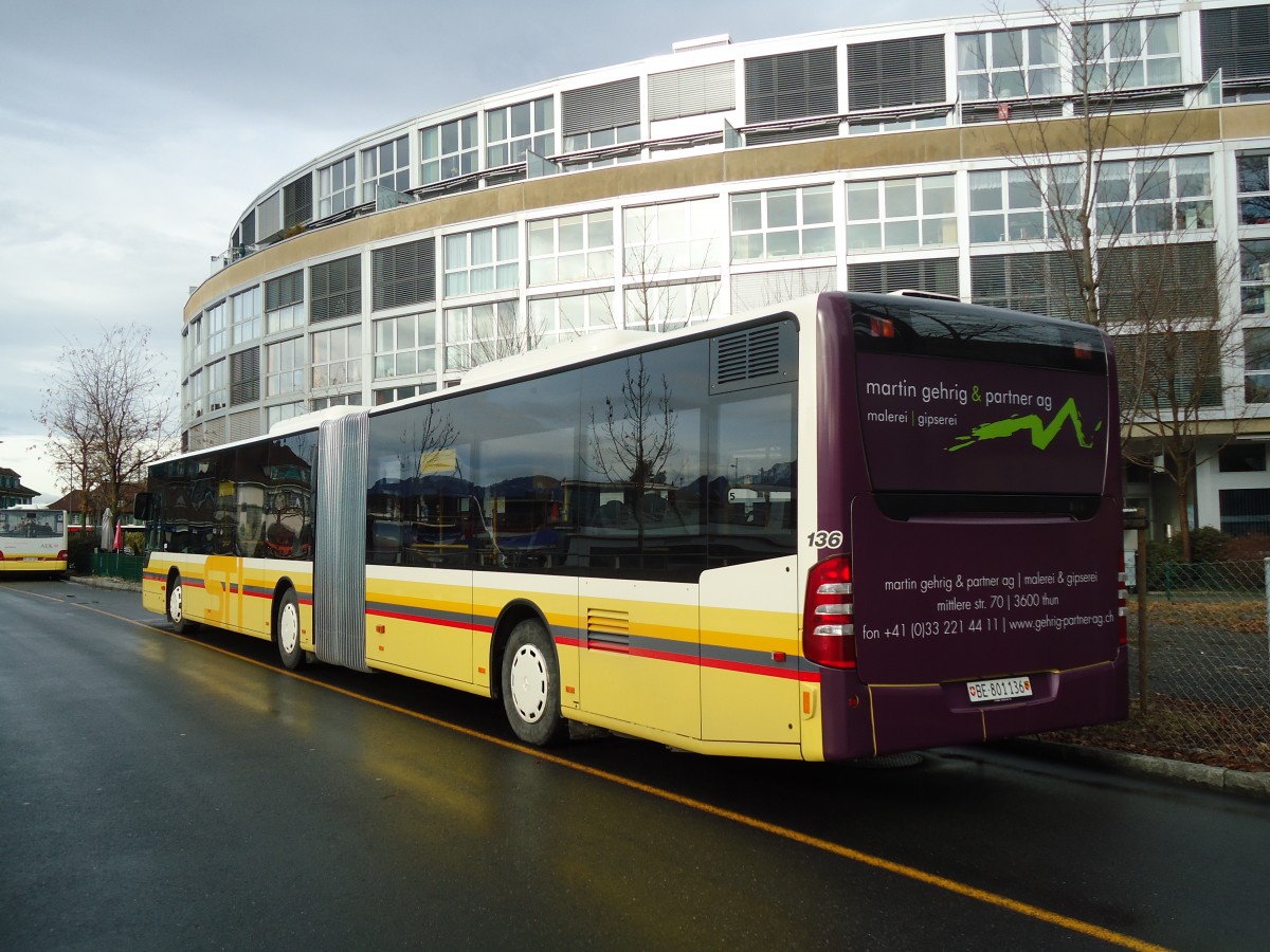 (132'328) - STI Thun - Nr. 136/BE 801'136 - Mercedes am 13. Januar 2011 bei der Schifflndte Thun