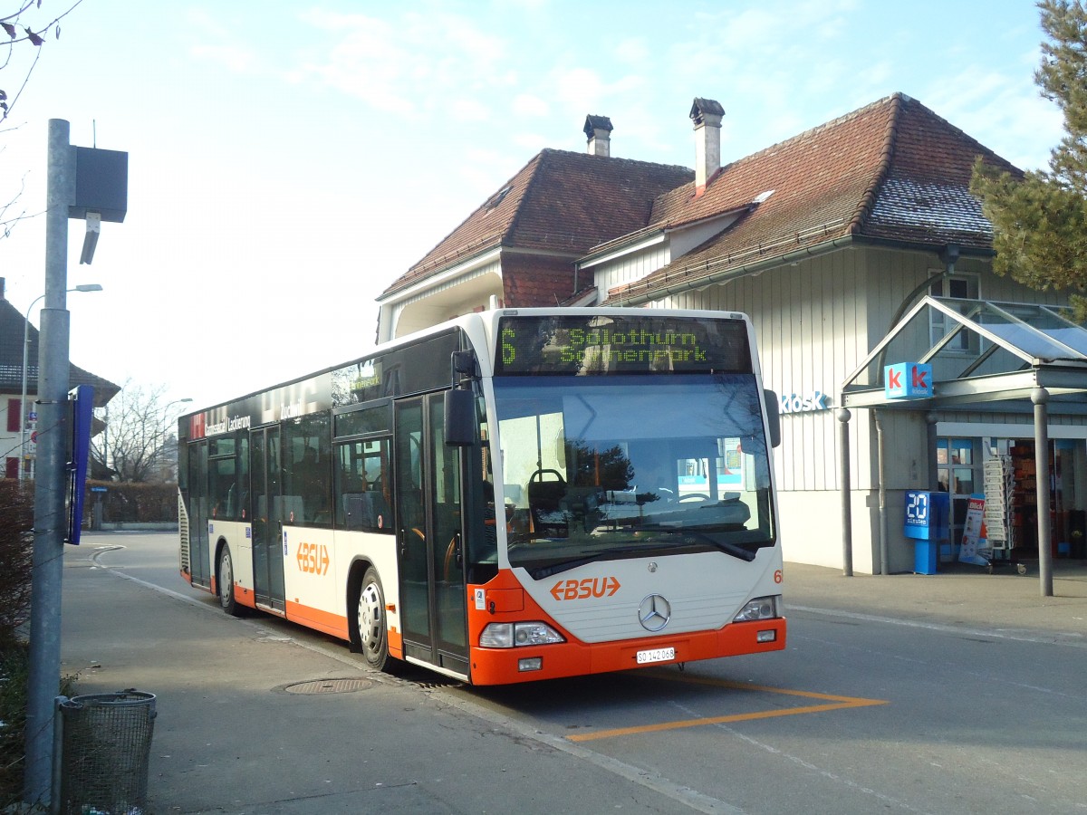 (132'436) - BSU Solothurn - Nr. 68/SO 142'068 - Mercedes am 24. Januar 2011 beim Bahnhof Biberist