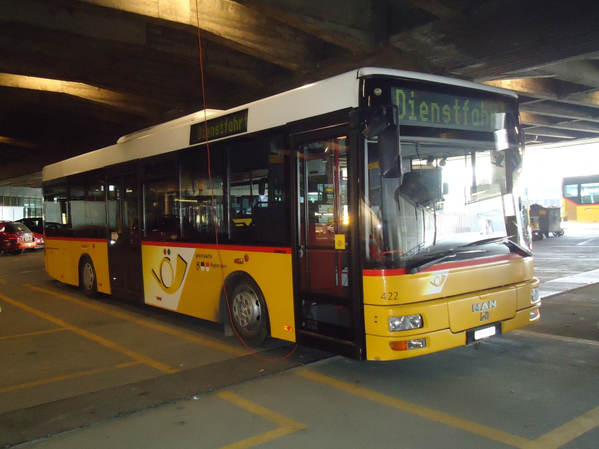 (132'672) - PostAuto Bern - Nr. 422/BE 393'430 - MAN am 6. Mrz 2011 in Bern, Postautostation