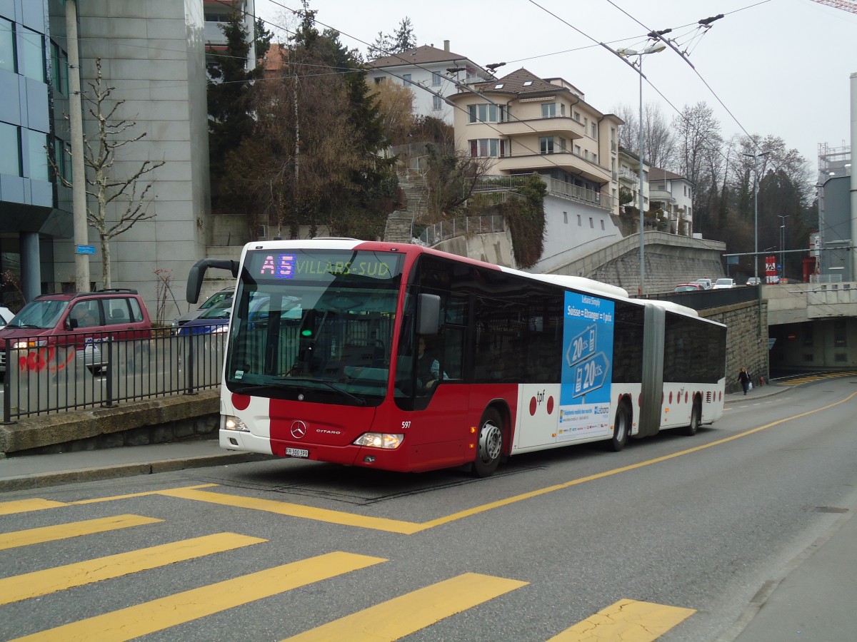 (132'692) - TPF Fribourg - Nr. 597/FR 300'399 - Mercedes am 7. Mrz 2011 in Fribourg, Avenue Beauregard