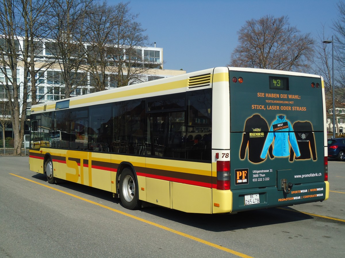 (132'760) - STI Thun - Nr. 78/BE 265'478 - MAN am 8. Mrz 2011 bei der Schifflndte Thun