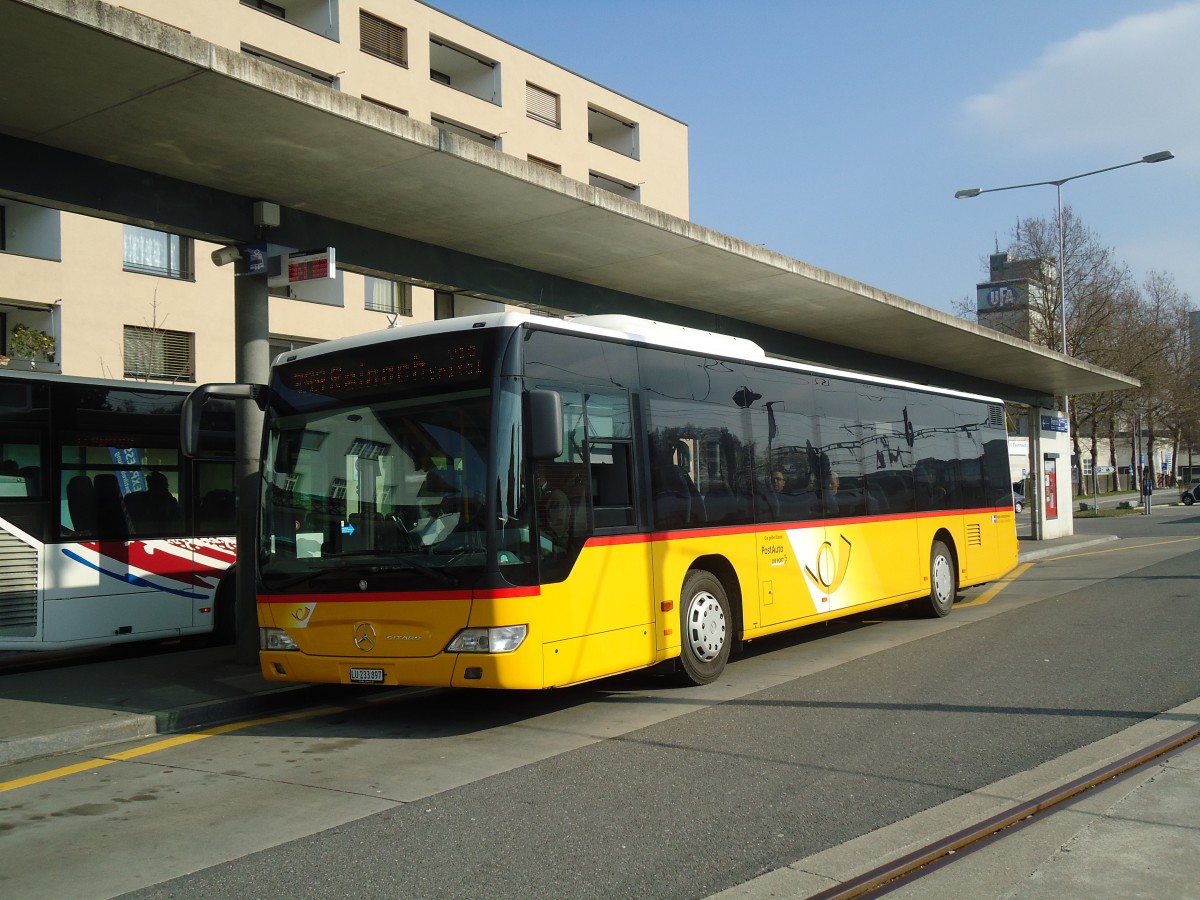 (133'055) - Hsler, Rickenbach - LU 233'897 - Mercedes am 11. Mrz 2011 beim Bahnhof Sursee