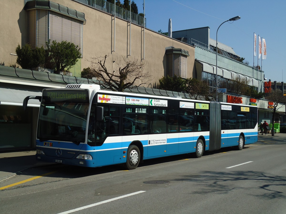 (133'156) - BLWE Wattwil - Nr. 1/SG 405 - Mercedes am 23. Mrz 2011 beim Bahnhof Wattwil