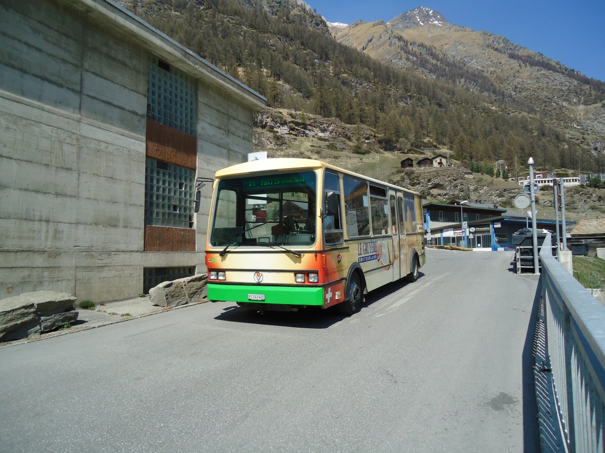 (133'383) - OBZ Zermatt - Nr. 4/VS 143'405 - Vetter (ex Nr. 2) am 22. April 2011 in Zermatt, Spiss