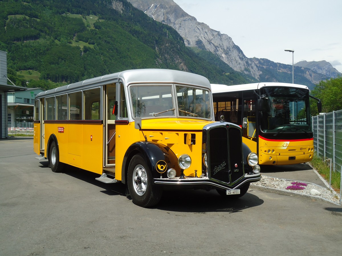 (133'637) - Roost, Steinhausen - ZG 4011 - Berna/Hess (ex diverse Besitzer; ex AGO Olten Nr. 5) am 14. Mai 2011 in Schattdorf, Garage AAGU