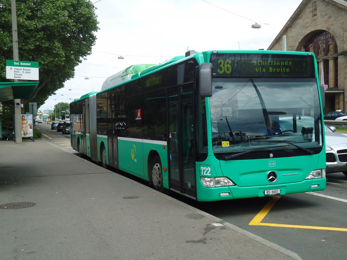 (133'734) - BVB Basel - Nr. 722/BS 6681 - Mercedes am 16. Mai 2011 in Basel, Badischer Bahnhof