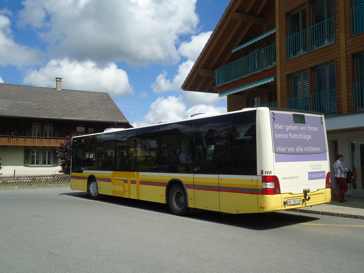 (133'869) - STI Thun - Nr. 116/BE 700'116 - MAN am 28. Mai 2011 in Schwarzenegg, Post