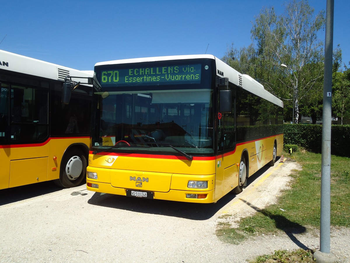 (133'894) - CarPostal Ouest - VD 510'248 - MAN (ex P 25'586) am 29. Mai 2011 in Yverdon, Garage