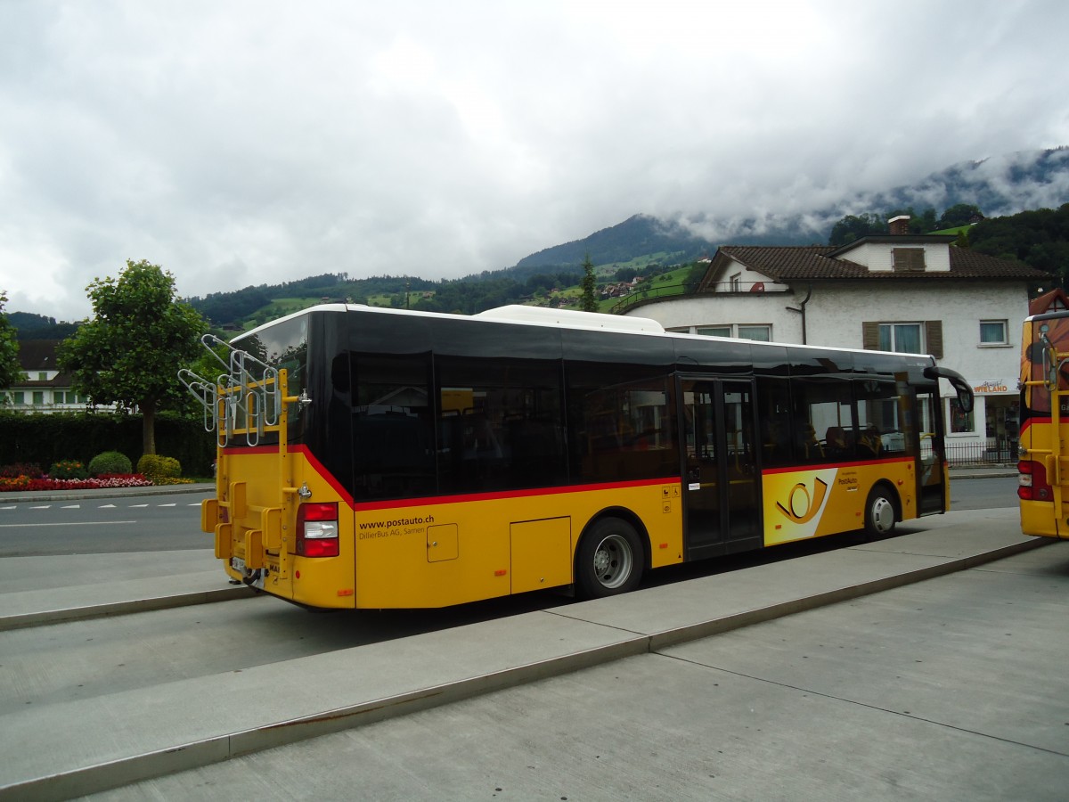 (134'158) - Dillier, Sarnen - Nr. 7/OW 10'040 - MAN/Gppel am 11. Juni 2011 beim Bahnhof Sarnen