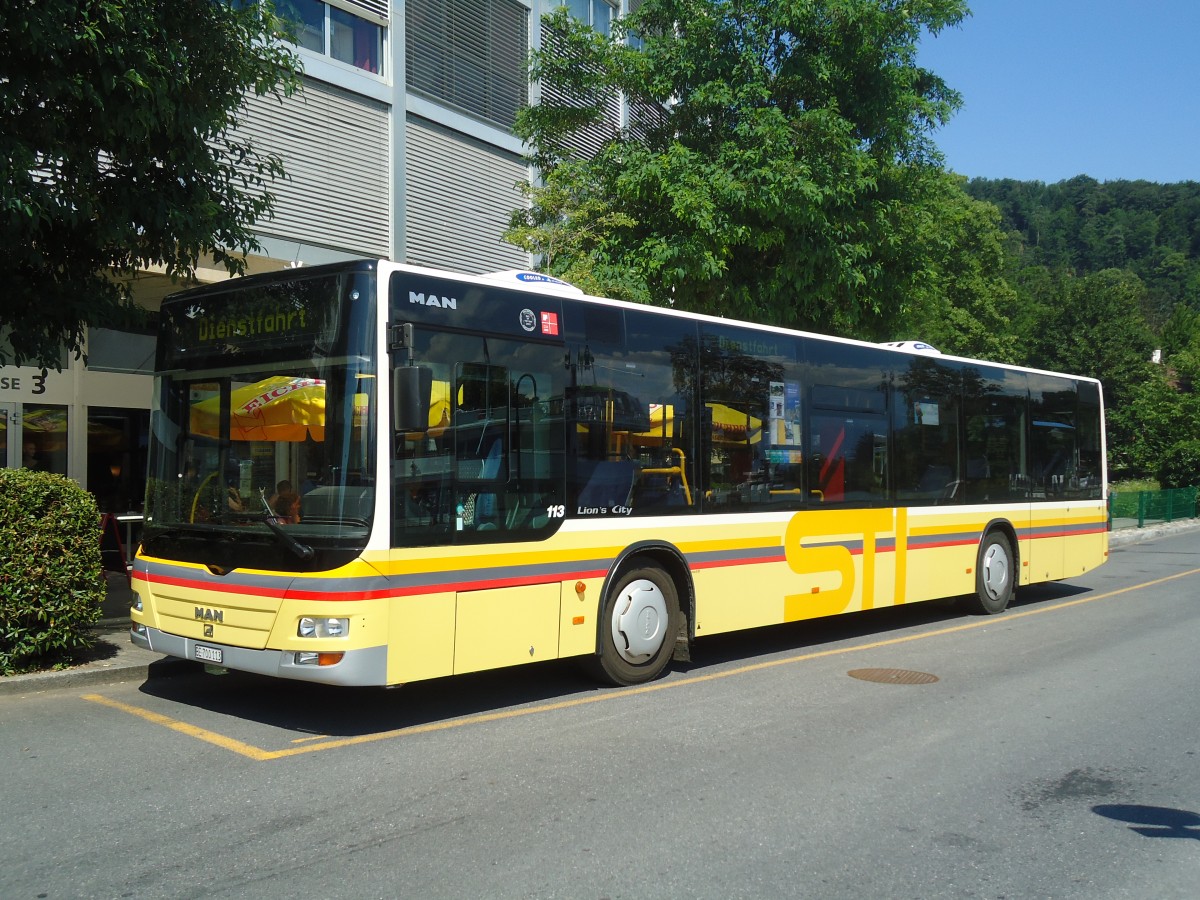 (134'534) - STI Thun - Nr. 113/BE 700'113 - MAN am 27. Juni 2011 bei der Schifflndte Thun