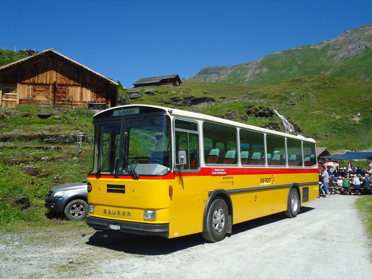 (134'690) - AVG Meiringen - Nr. 74/BE 607'481 - Saurer/R&J (ex P 24'357) am 3. Juli 2011 in Grindelwald, Bachlger