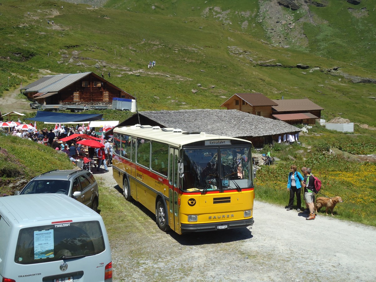 (134'707) - AVG Meiringen - Nr. 74/BE 607'481 - Saurer/R&J (ex P 24'357) am 3. Juli 2011 in Grindelwald, Bachlger