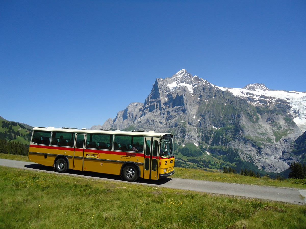 (134'728) - AVG Meiringen - Nr. 74/BE 607'481 - Saurer/R&J (ex P 24'357) am 3. Juli 2011 auf der Strasse Waldspitz-Grindelwald