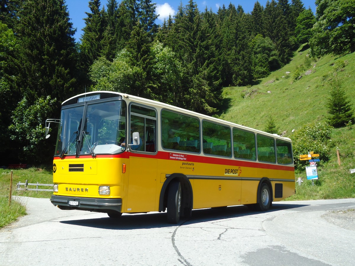 (134'739) - AVG Meiringen - Nr. 74/BE 607'481 - Saurer/R&J (ex P 24'357) am 3. Juli 2011 in Grindelwald, Weidli