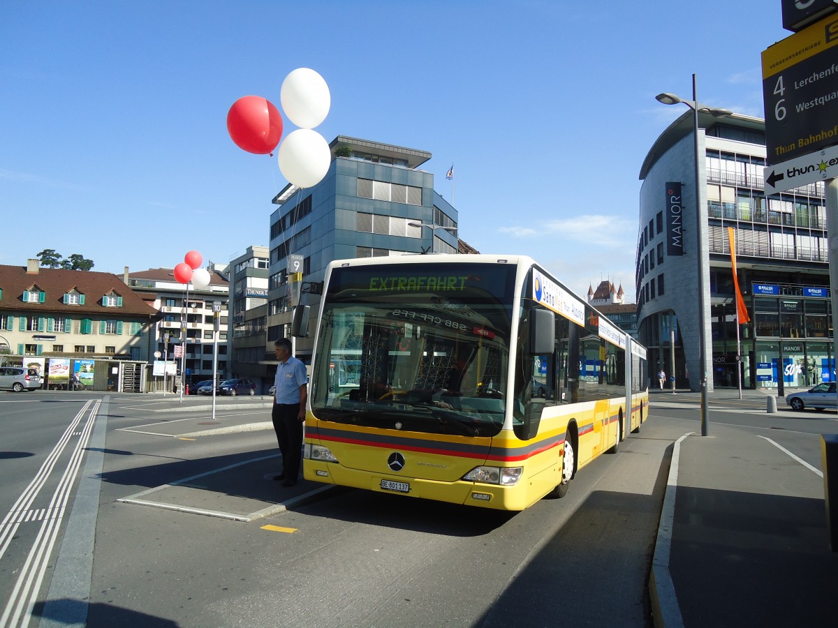 (134'850) - STI Thun - Nr. 137/BE 801'137 - Mercedes am 10. Juli 2011 beim Bahnhof Thun