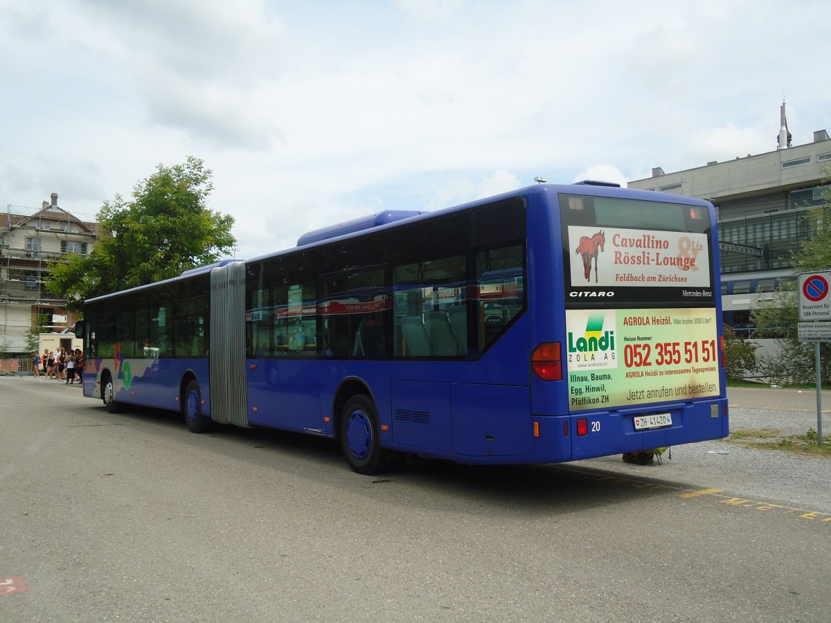 (134'891) - VZO Grningen - Nr. 20/ZH 41'420 - Mercedes am 10. Juli 2011 beim Bahnhof Frauenfeld