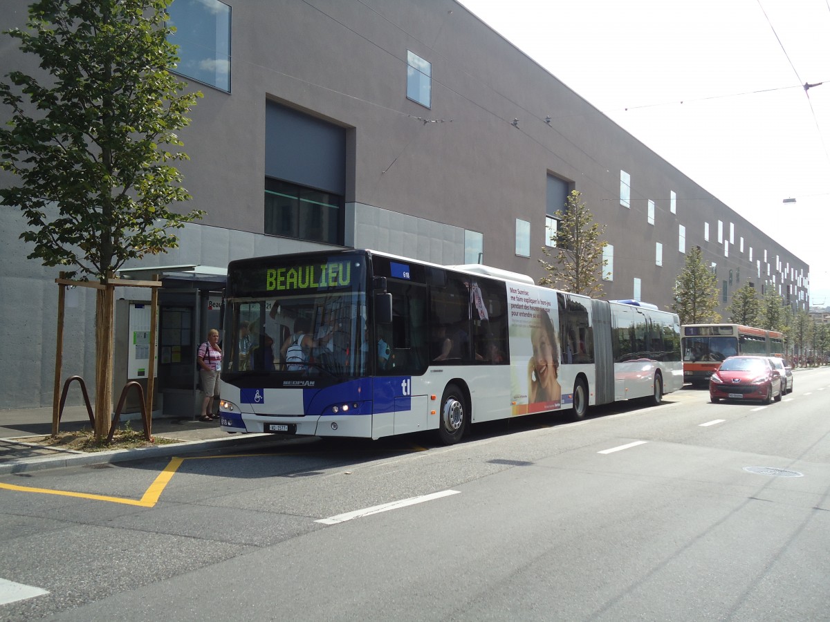 (135'050) - TL Lausanne - Nr. 618/VD 1577 - Neoplan am 12. Juli 2011 in Lausanne, Beaulieu