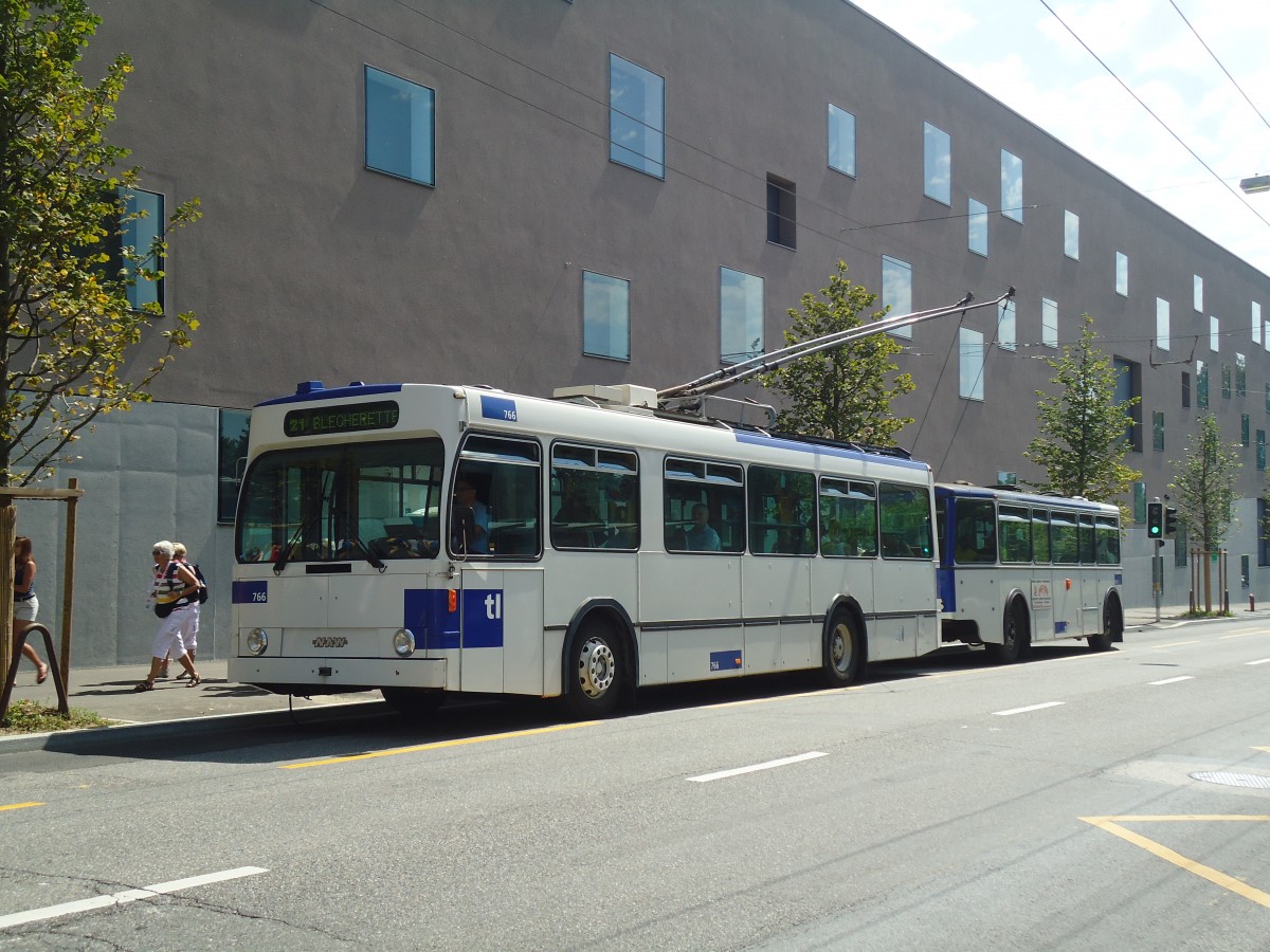 (135'052) - TL Lausanne - Nr. 766 - NAW/Lauber Trolleybus am 12. Juli 2011 in Lausanne, Beaulieu