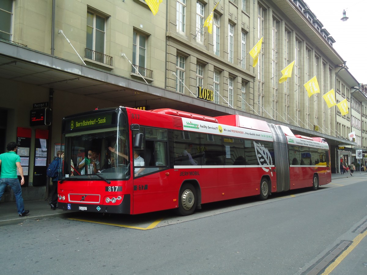 (135'148) - Bernmobil, Bern - Nr. 817/BE 612'817 - Volvo am 14. Juli 2011 beim Bahnhof Bern