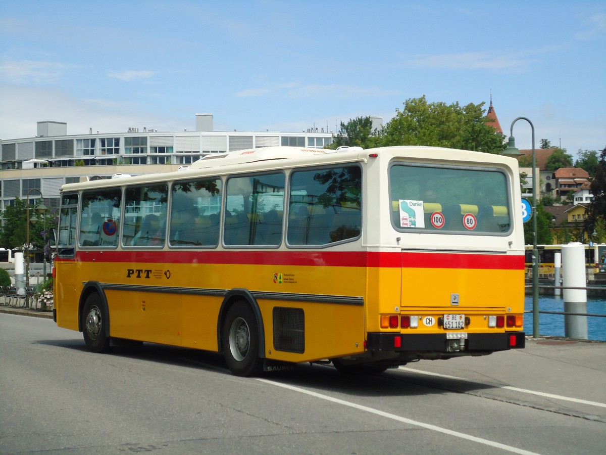 (135'320) - Bernair, Mnsingen - BE 651'182 - Saurer/Tscher (ex Schebath, Lauerz; ex Albin, Fllanden; ex Heim, Flums) am 26. Juli 2011 bei der Schifflndte Thun