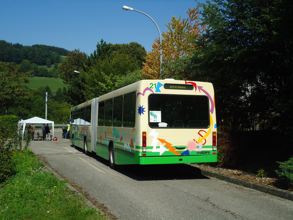 (135'627) - TN Neuchtel (Rtrobus) - Nr. 21 - Volvo/Hess (ex BBB St-Aubin Nr. 21) am 20. August 2011 in Moudon, Rtrobus
