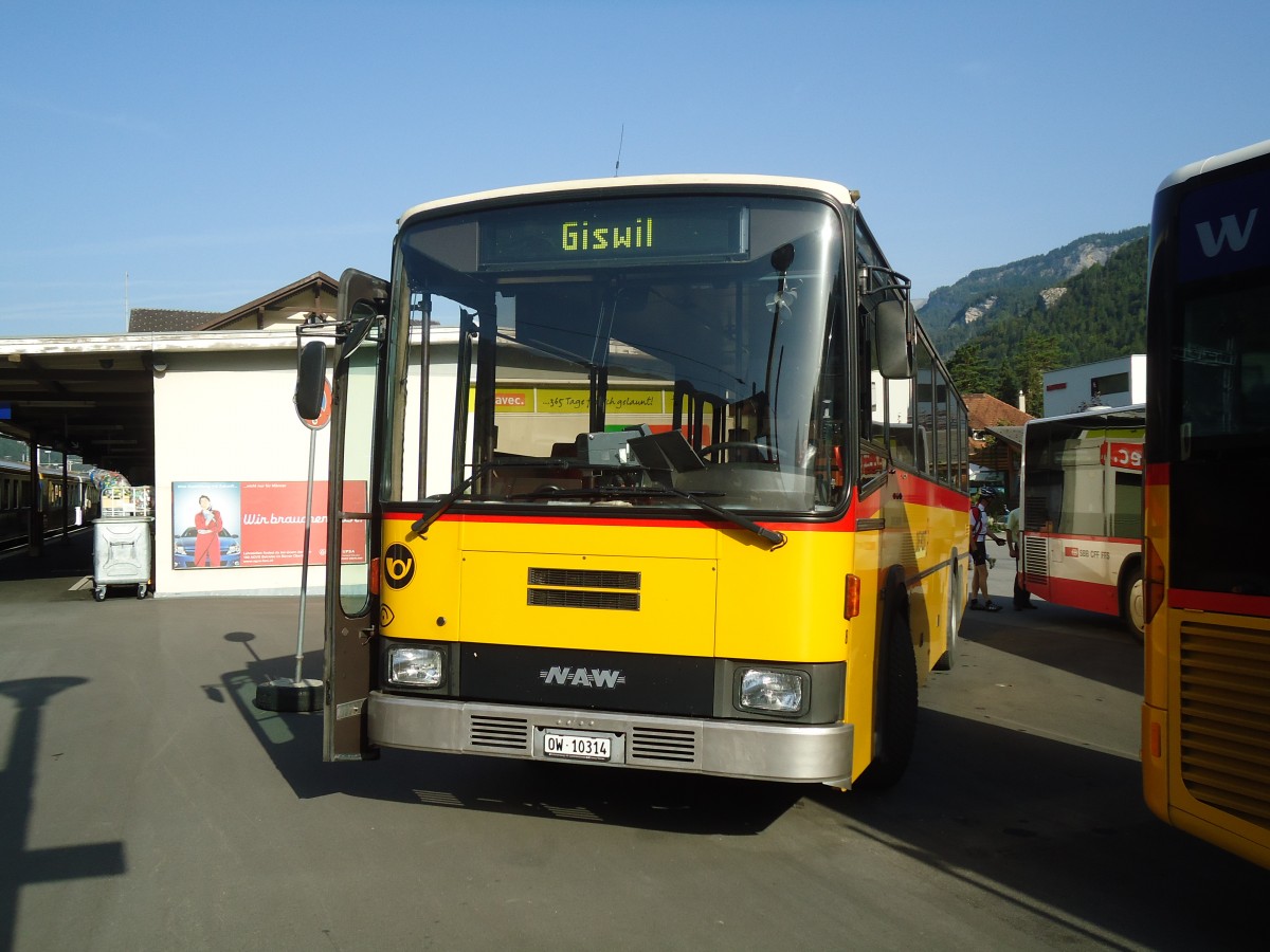 (135'666) - Dillier, Sarnen - Nr. 8/OW 10'314 - NAW/Lauber (ex Tschannen, Zofingen Nr. 4) am 21. August 2011 beim Bahnhof Meiringen