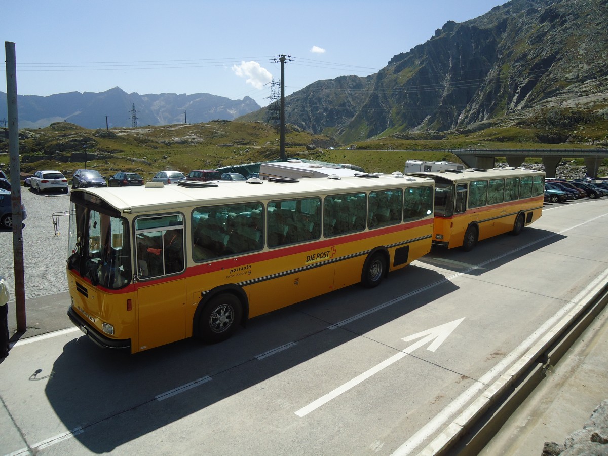 (135'723) - AVG Meiringen - Nr. 74/BE 607'481 - Saurer/R&J (ex P 24'357) am 21. August 2011 in Gotthard, Passhhe