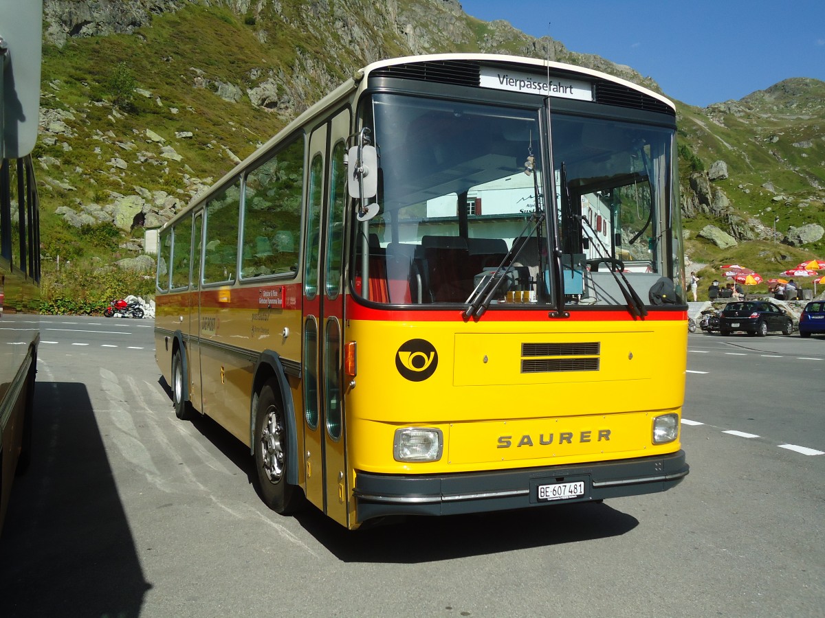 (135'740) - AVG Meiringen - Nr. 74/BE 607'481 - Saurer/R&J (ex P 24'357) am 21. August 2011 in Susten, Steingletscher