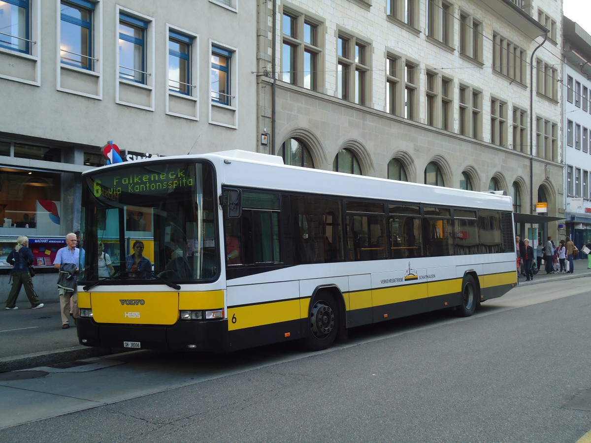 (135'919) - VBSH Schaffhausen - Nr. 6/SH 38'006 - Volvo/Hess am 14. September 2011 beim Bahnhof Schaffhausen