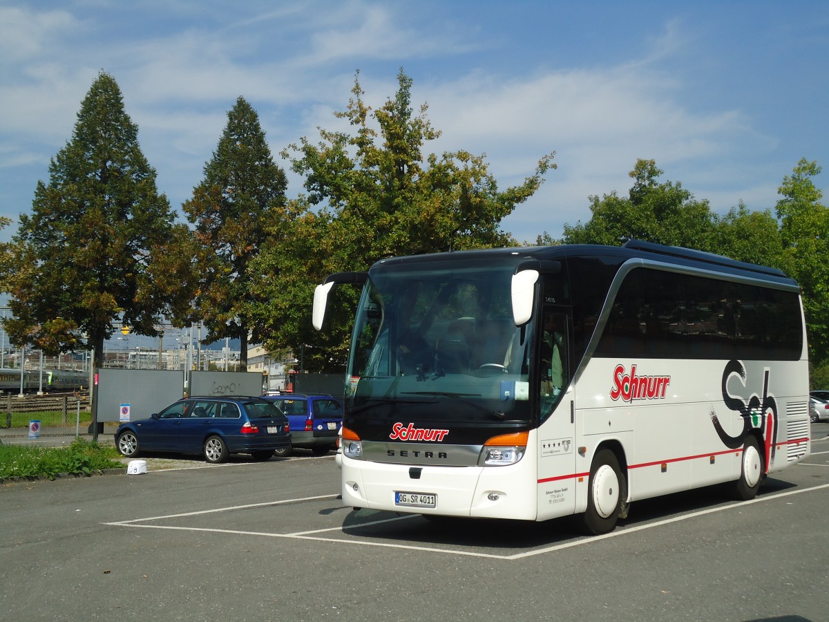 (135'980) - Aus Deutschland: Schnurr, Zell - OG-SR 4011 - Setra am 22. September 2011 in Thun, Seestrasse