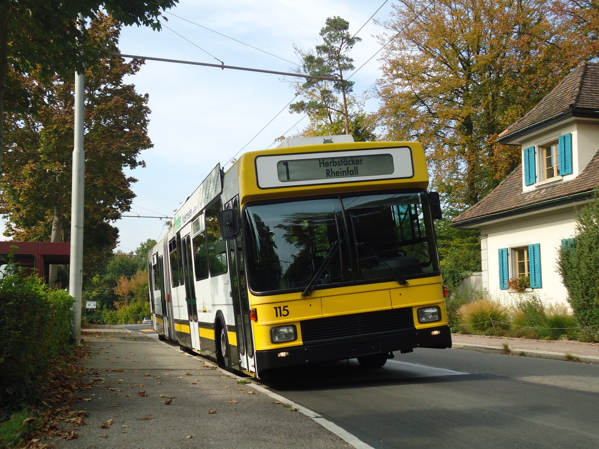 (136'210) - VBSH Schaffhausen - Nr. 115 - NAW/Hess Gelenktrolleybus am 25. September 2011 in Schaffhausen, Waldfriedhof