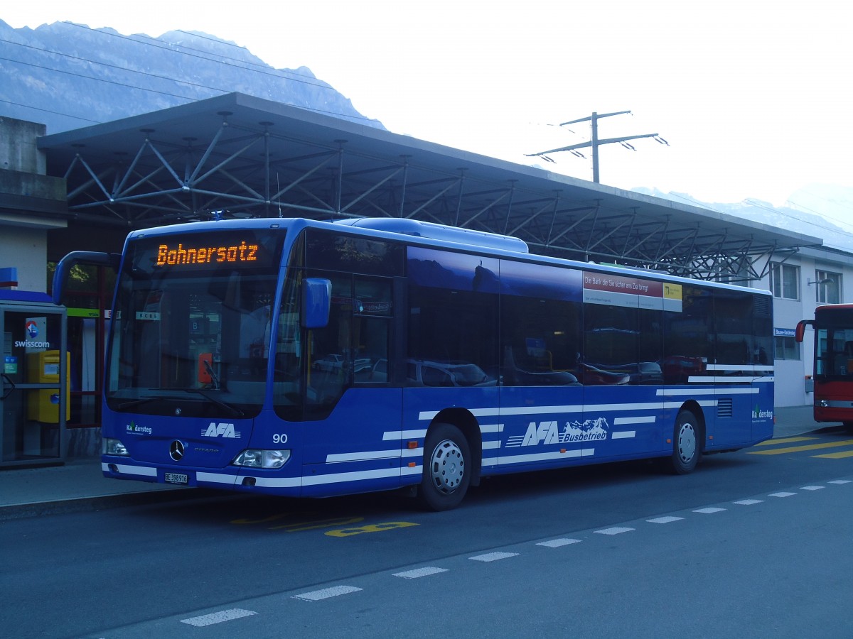 (136'594) - AFA Adelboden - Nr. 90/BE 398'916 - Mercedes am 15. Oktober 2011 beim Bahnhof Frutigen