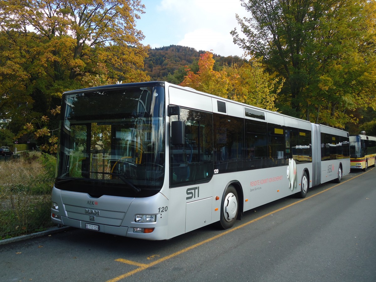 (136'639) - STI Thun - Nr. 120/BE 700'120 - MAN am 20. Oktober 2011 bei der Schifflndte Thun