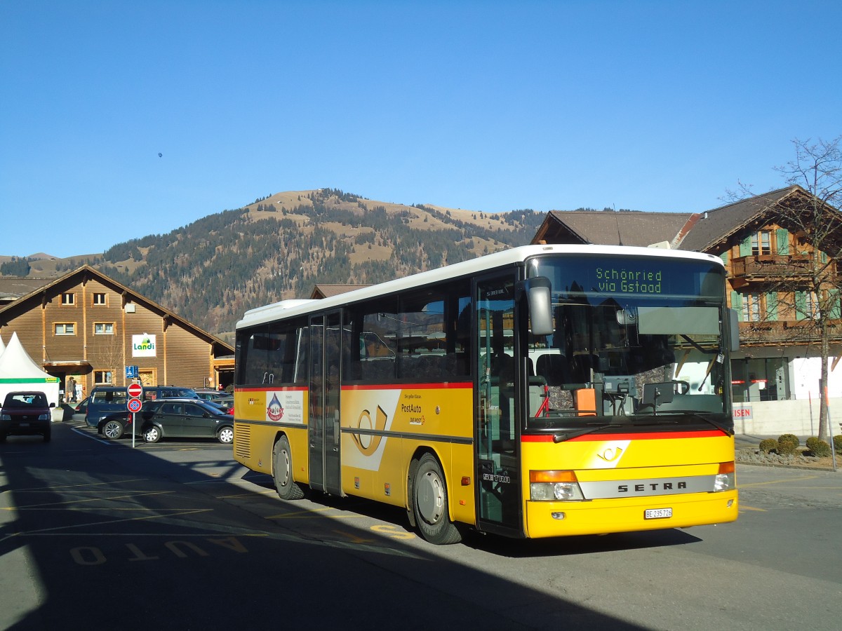 (137'003) - Kbli, Gstaad - BE 235'726 - Setra am 25. November 2011 beim Bahnhof Gstaad