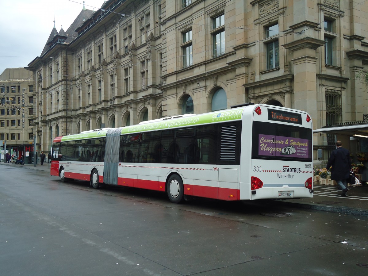 (137'200) - SW Winterthur - Nr. 333/ZH 719'333 - Solaris am 14. Dezember 2011 beim Hauptbahnhof Winterthur