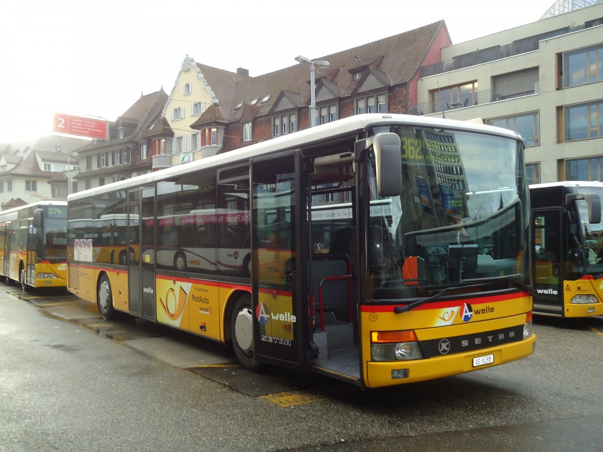 (137'213) - Geissmann, Mellingen - Nr. 15/AG 6298 - Setra am 14. Dezember 2011 beim Bahnhof Brugg