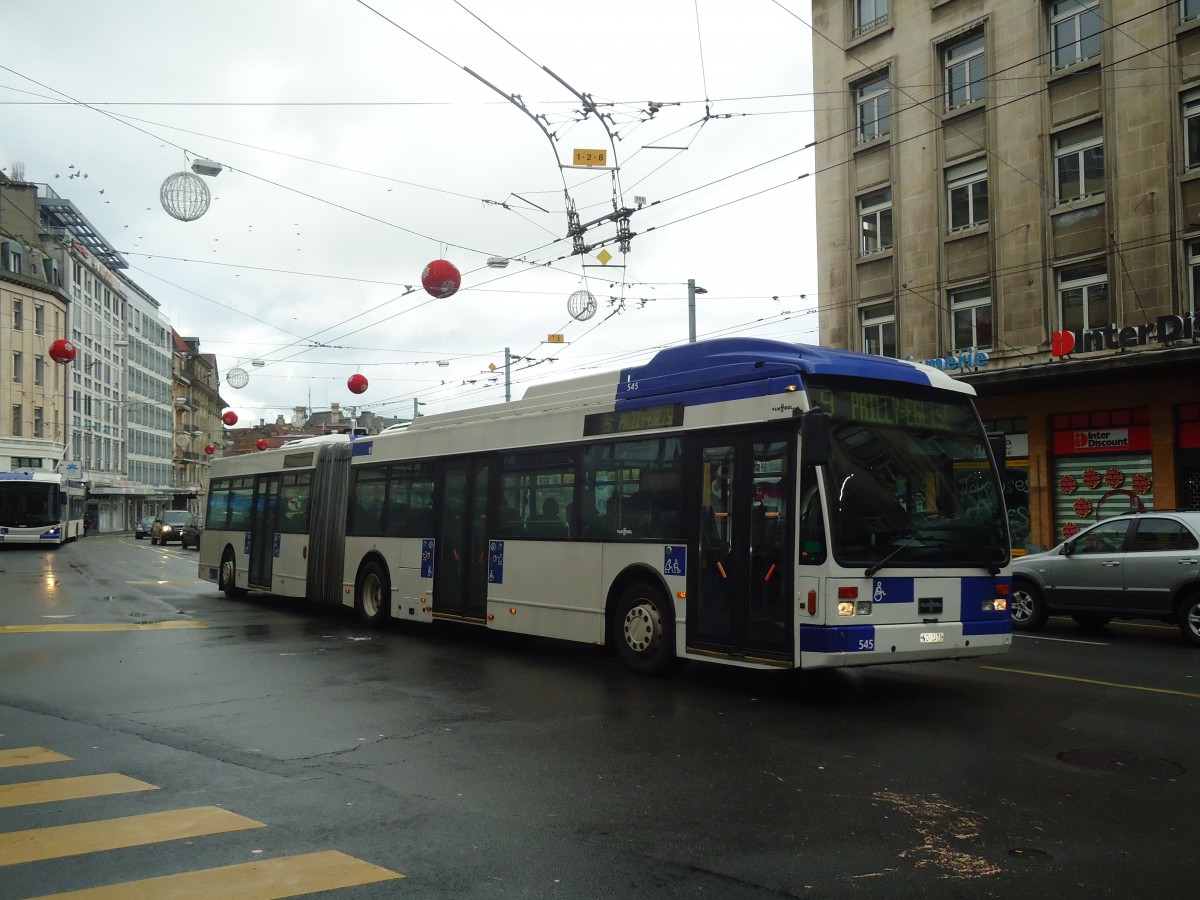 (137'234) - TL Lausanne - Nr. 545/VD 1473 - Van Hool am 18. Dezember 2011 in Lausanne, Bel-Air