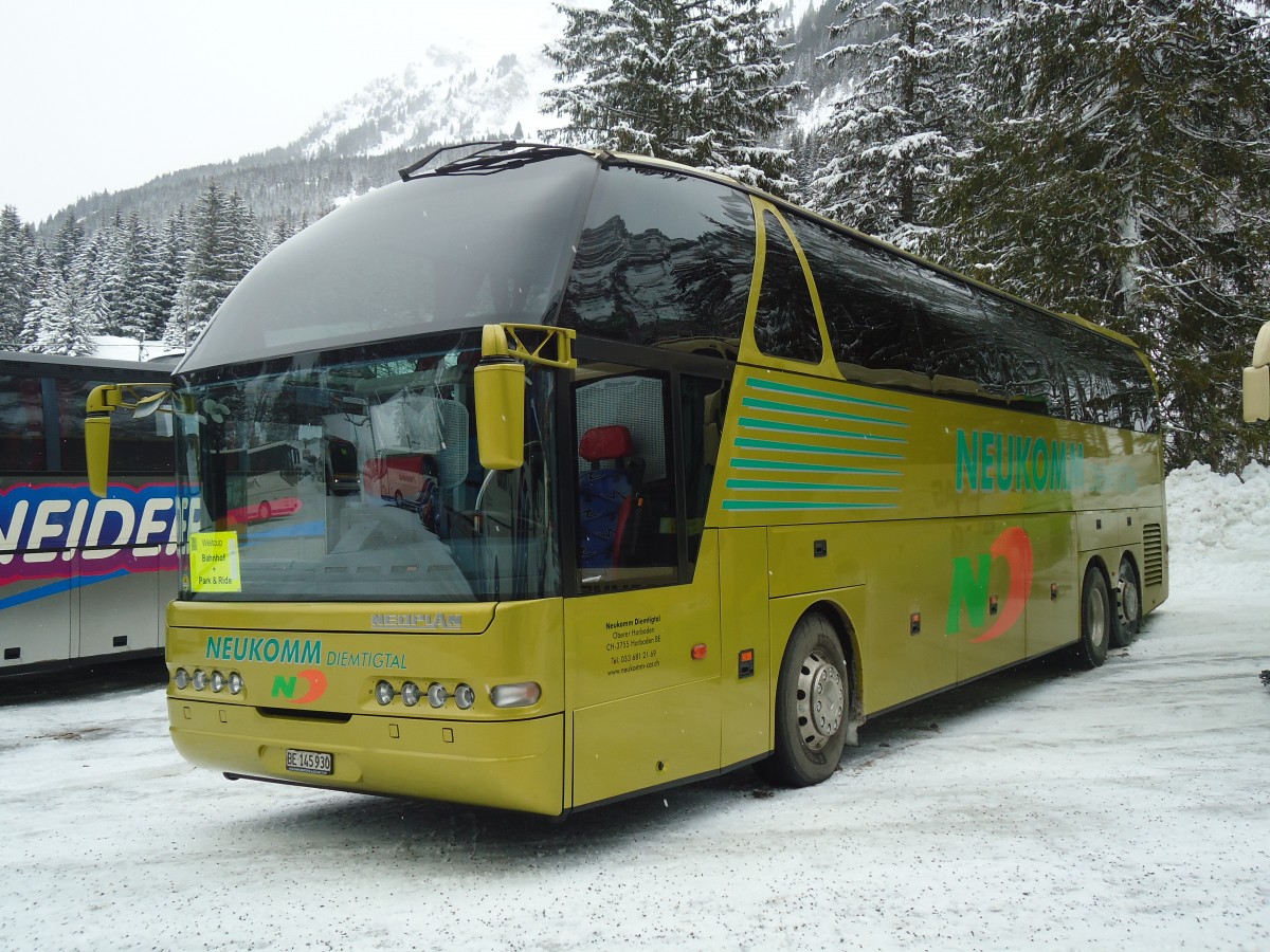 (137'463) - Neukomm, Horboden - BE 145'930 - Neoplan am 7. Januar 2012 in Adelboden, Unter dem Birg